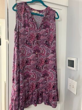 Michael Kors Pink Paisley Sleeveless Shift Dress